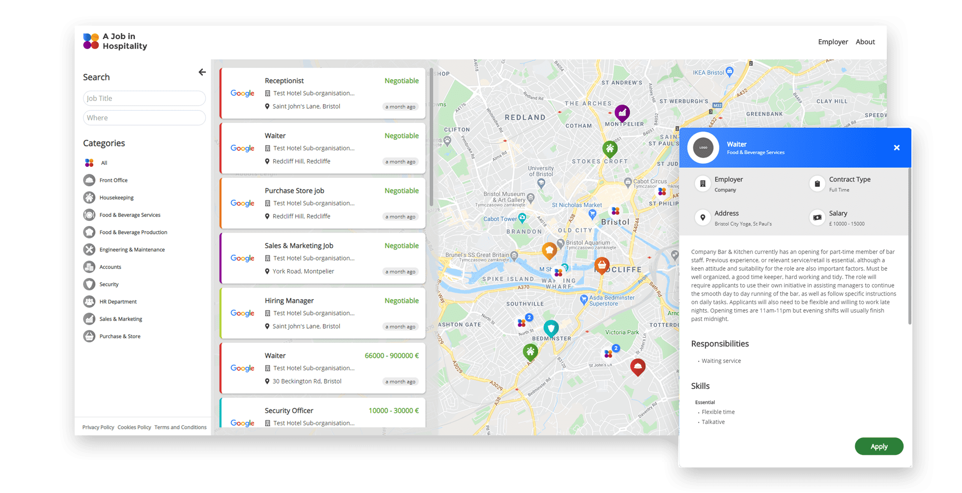 Employtec Talent Management System Search Screenshot of Employtec's Talent Management System search