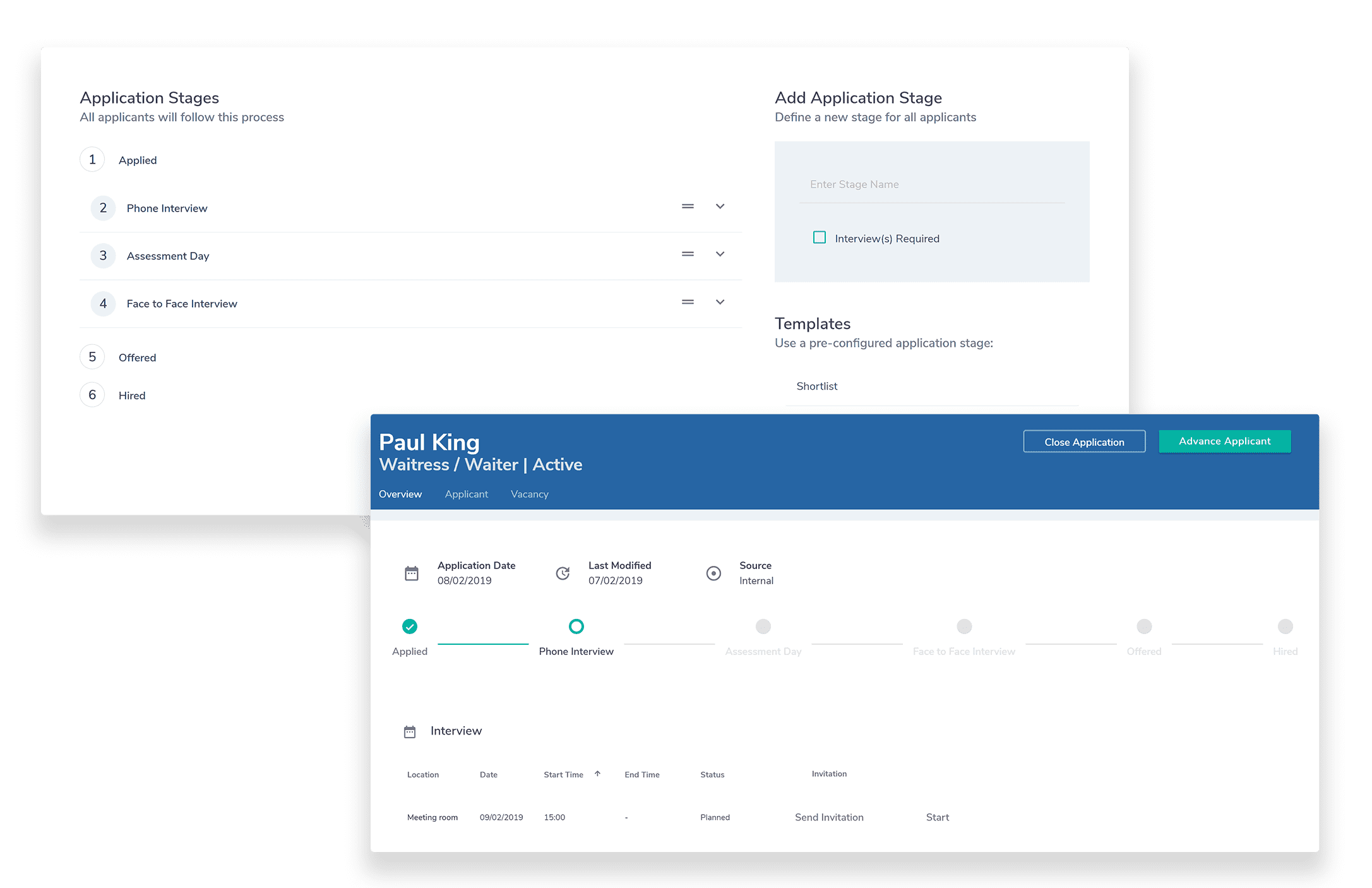 Screenshot of Employtec's Talent Management System custom campaigns